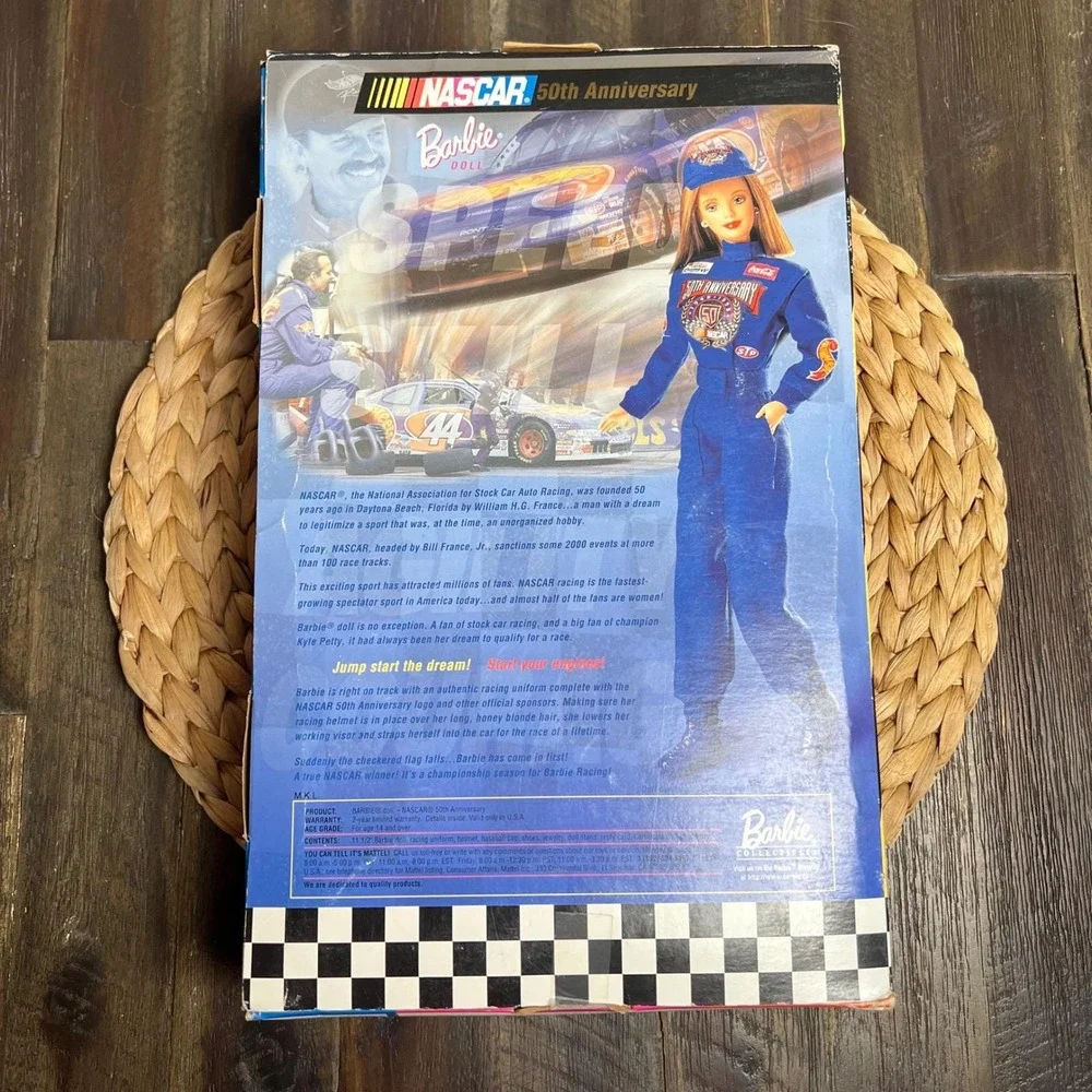 NASCAR 50th Anniversary Barbie Doll 1998 Collector Edition 20442 Mattel NIB